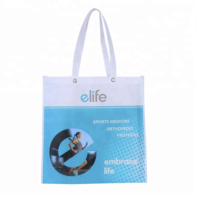 Bottom price Market Tote Bag - Factory supplier oem recycled pp non woven tote bag with metal eyelet – Xinlimin