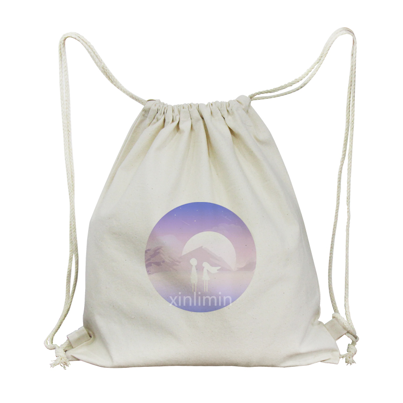 China Factory for Blank Cotton Tote Bags - Organic cotton tote bag recycle cotton canvas bag drawstring bag – Xinlimin