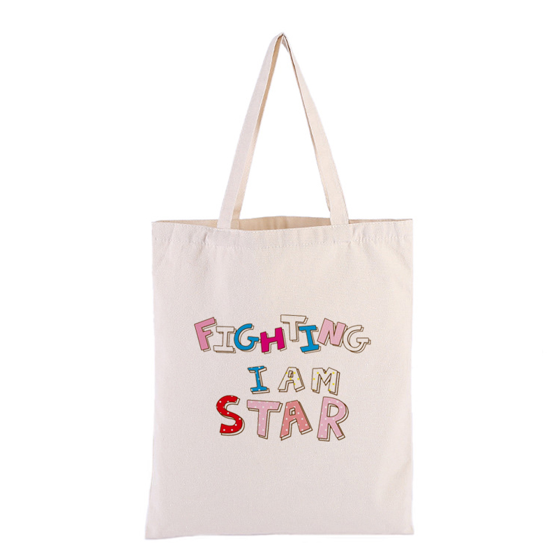 2019 wholesale price Blank Canvas Tote Bags - Logo printed reusable canvas tote bag for women cotton bag – Xinlimin