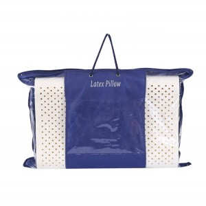 Promotion clear non woven pvc pillow carry packaging bag