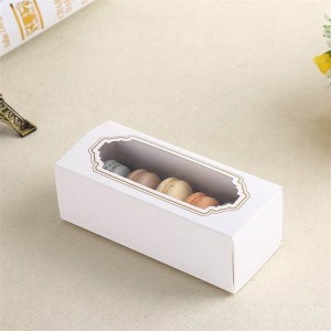 Custom Cutie White Card Paper Macaron Drawer Boxes Paper Gift Boxes for Cake Shop (2)