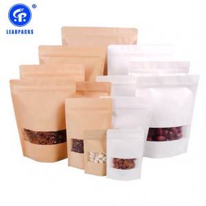 Wholesale 3 side seal pouch sachet With Resealable Zipper For Coffee Tea Powder Craft Paper bio degradable plastic Bag