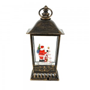 MELODY resin Santa scene LED light up Swirling Glitter Water lamp Christmas Snow Globe Decoration