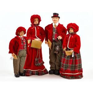 Indoor tabletop Christmas Fabric Choir Holy Family flocked figurine set