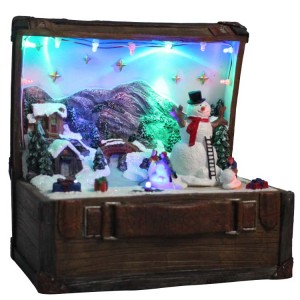 OEM polyresin cute led decorative Christmas music box