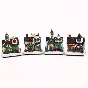 Delicate design christmas nativity wood house with kids/santa/store