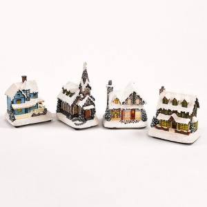 Delicate design christmas nativity wood house with kids/santa/store