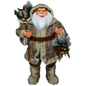 80 cm Standing Christmas father figurine, Custom plastic noel Xmas decor large size with plush clothes