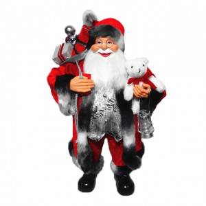 Wholesale Christmas decor gifting noel 60 cm Standing Santa Claus Doll with fabric Cloth