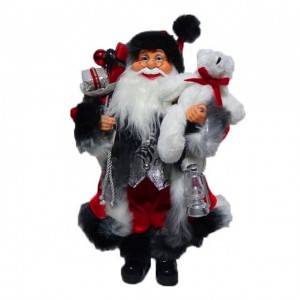 Custom design 40 cm Christmas indoor decor Plastic Standing Santa Claus figure for sale