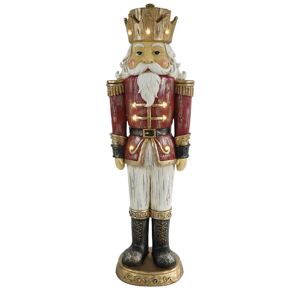 Low price for Floor Standing Nutcracker - Xmas seasonal decor Large size Polyresin Nutcracker with led light – Melody