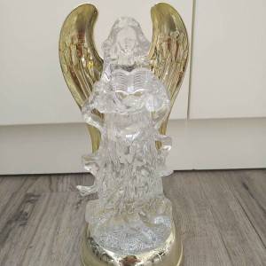 Christmas indoor decor Battery Operated led acrylic figurine Angel with lighting