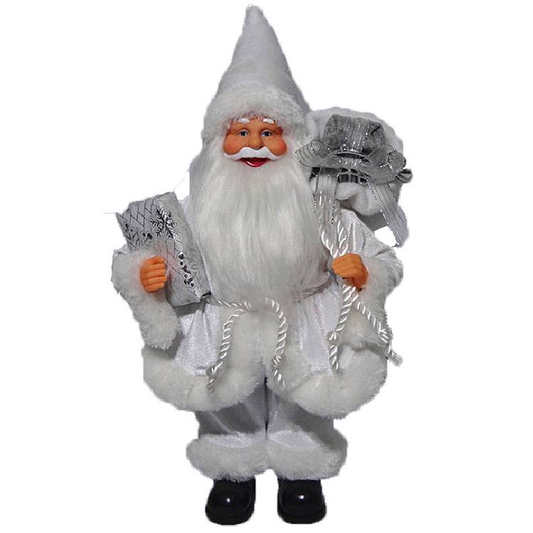 High Quality Antique Santa Claus Figurines - Wholesale Christmas indoor decoration plastic promotional cheap 30cm santa toy with colorful fabric clothes – Melody