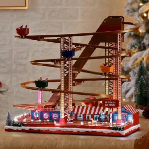 Plastic Fashion Creative Christmas LED Roller Coaster Music Box Roller Coaster Model Craft Gifts Christmas ornament