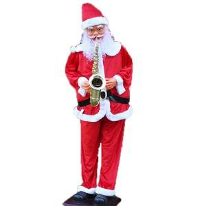Big Musical Playing Saxophone Santa Clause statue Christmas outdoor Decoration