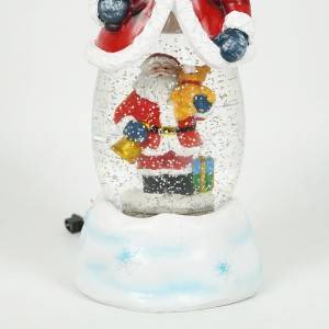 Wholesale new arrive noel BO water spinning Snowman musical led Christmas snow globe with Xmas Santa scene