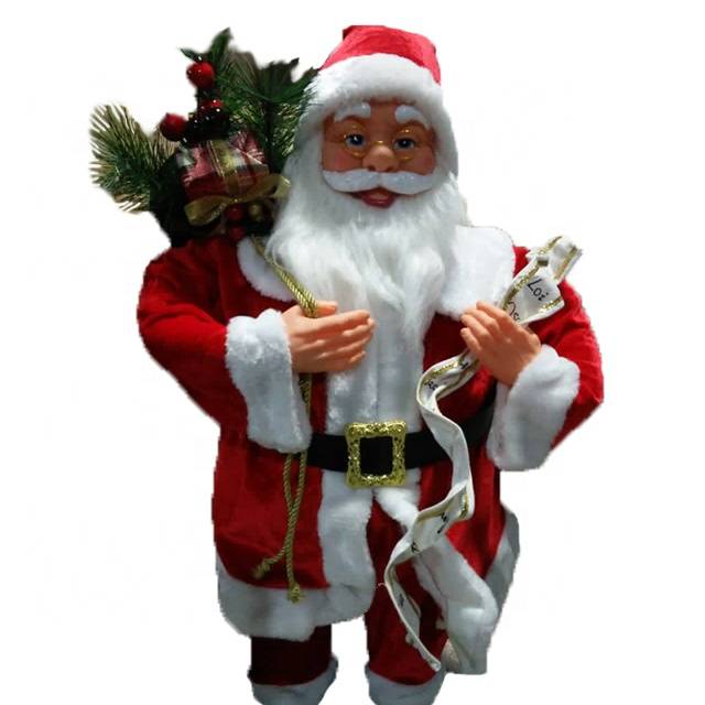 PriceList for Fabric Christmas Santa Claus - OEM Christmas decor Big size 80 cm noel fabric Standing Santa Claus with mistletoe gift bag – Melody