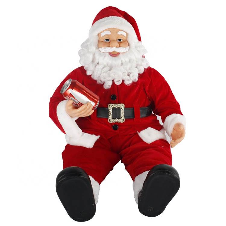 Factory Supply Climbing Santa Claus - Wholesale Melody Large Size Noel Fabric decor Christmas sitting Santa Claus figurine – Melody