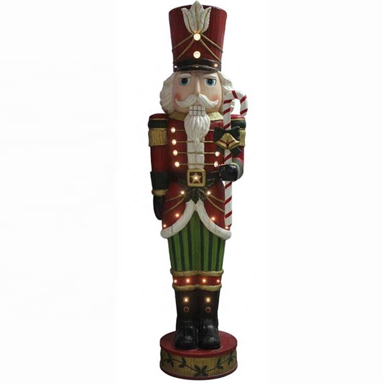 Good Quality Polyresin Nutcracker – Large size 6ft musical fiberglass resin Christmas soldier led nutcracker – Melody