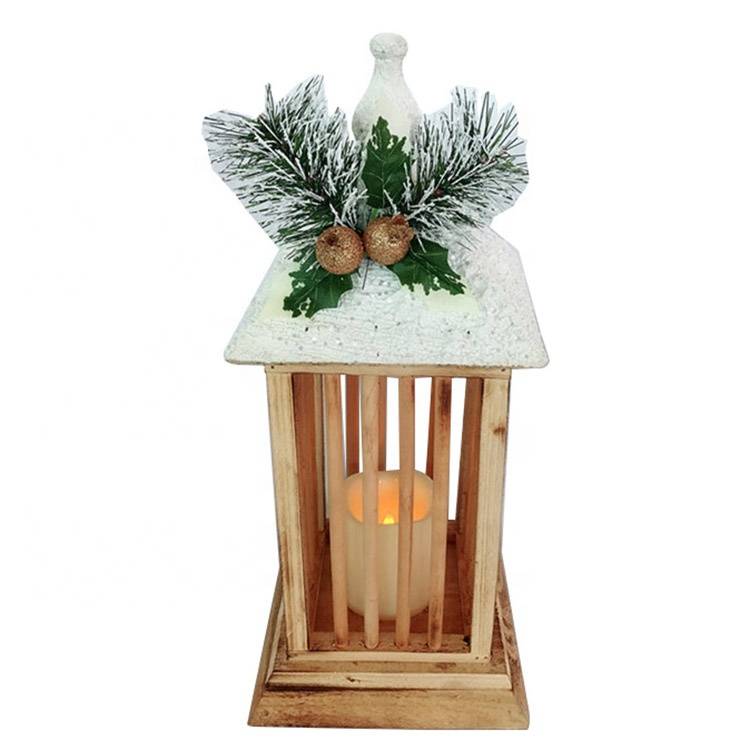 8 Year Exporter Solar Garden Ornaments - Noel wooden Xmas decoration Christmas Led Candle lantern – Melody