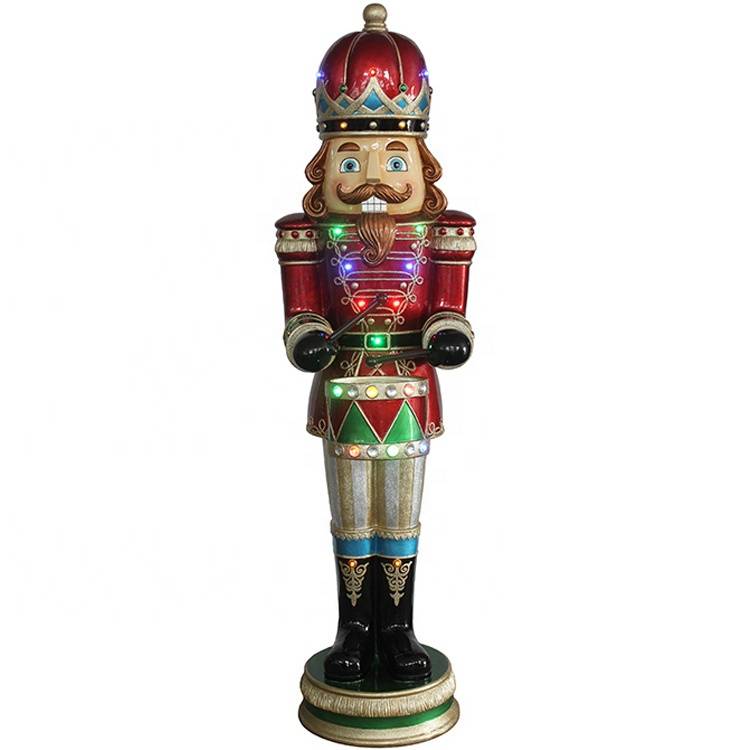 Giant outdoor decor resin fiberglass life size Christmas nutcracker soldier craft with musical led