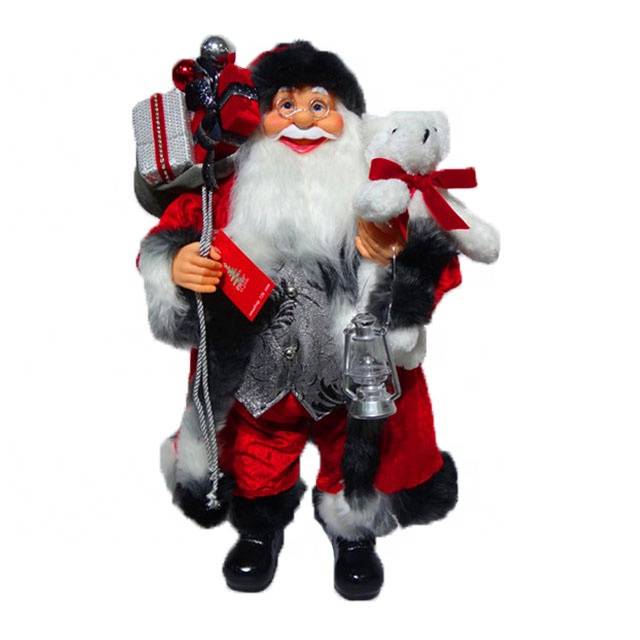 OEM/ODM Supplier Outdoor Led Santa Claus - Wholesale Christmas decor gifting noel 60 cm Standing Santa Claus Doll with fabric Cloth – Melody