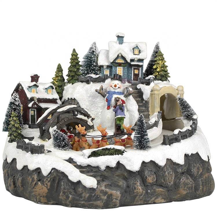 Wholesale Price Small Train Set For Christmas Village - MELODY LED lighting and music mountain Lemax polyresin Christmas village scene Christmas decoration – Melody