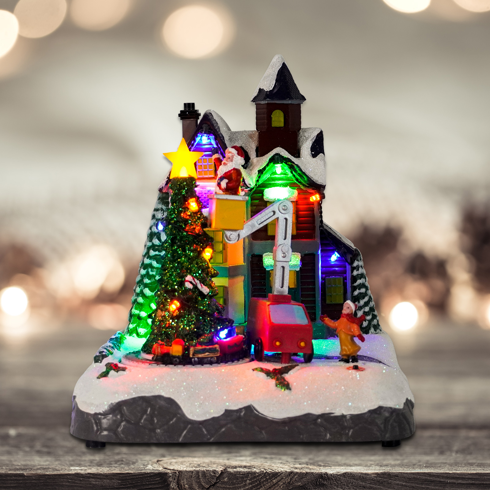 Melody 2021 New Arrival Christmas House Village LED Lights Decoration/Holiday Presents/Indoor Decoration