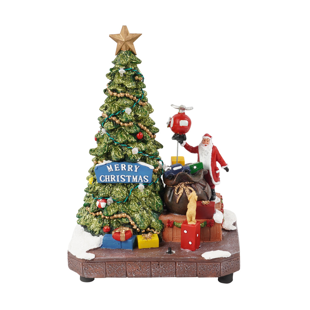 Factory Supply Animated Christmas Village Pieces - Wholesale new arrive seasonal noel Animated mult Led musical polyresin Christmas decoration with Santa deck Xmas tree – Melody