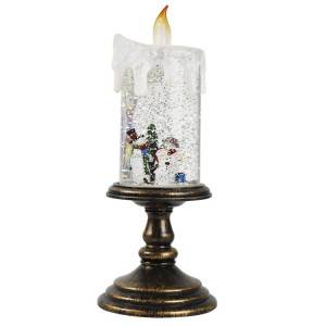 Battery Glitter Swirls warm white custom Christmas decorative home water glitter led candle