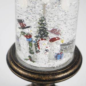 Battery Glitter Swirls warm white custom Christmas decorative home water glitter led candle