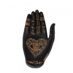 Resin witchcraft craft palmistry hand sculpture with Lines and symbols Multi-Purpose Decorative Storage Tray Home Decoration