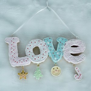 2023 Wholesale Christmas tree ornaments Love ornament Resin Hand-painted Crafts letter pendant Christmas hanging decor