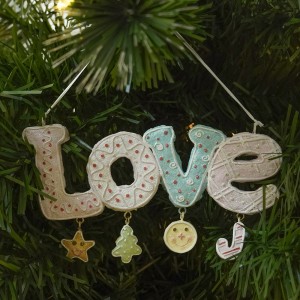 2023 Wholesale Christmas tree ornaments Love ornament Resin Hand-painted Crafts letter pendant Christmas hanging decor