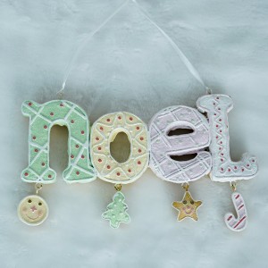 Christmas tree ornaments Noel Gingerbread ornament Resin Hand-painted Crafts letter pendant Christmas hanging decor
