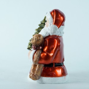Wholesale Musical LED Resin Santa Claus ornament with Bear resin crafts desktop ornaments CHRISTMAS DECORATION 2024