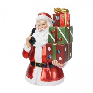 Wholesale Resin Santa Claus ornament with light resin crafts desktop ornaments CHRISTMAS DECORATION 2024