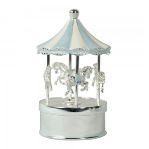 Xmas Carrossel decorative musical mechanism Round rotating carousel horse music box for Christmas decoration and gift