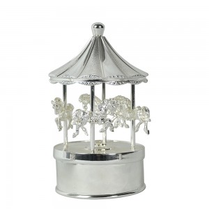 Customized Xmas Carrossel decorative rotating carousel music box for Christmas gift
