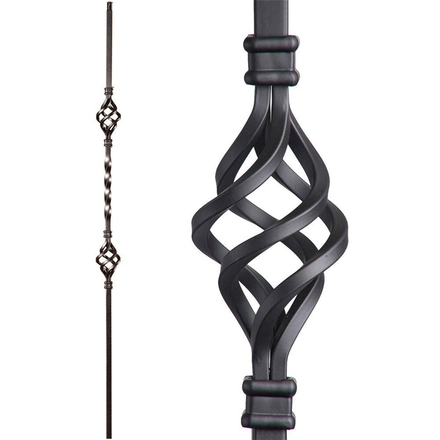 China Discount Modern Wrought Iron Stair Spindles Manufacturers Suppliers - Double Basket Wrought Iron Baluster/Spindle  – Primewerks