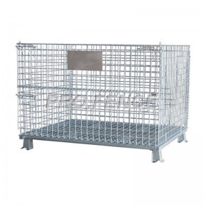 Best cheap A Frame Roll Cage Trolley Products - Foldable galvanized pallet mesh boxes for warehouse storage – Pro