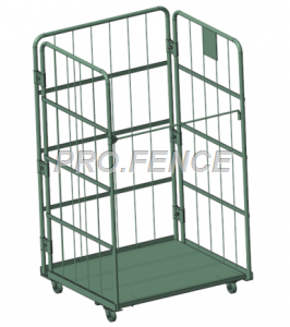 High Quality OEM Wire Mesh Box Factory - Heavy duty roll cage trolley for material transportation and storage（3 Sided）  – Pro