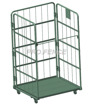 Heavy duty roll cage trolley for material transportation and storage（3 Sided）