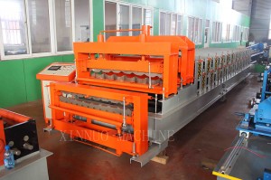 Wholesale China PLC Control Colored Steel Roof Step Tile Making Machine/Glazed Roof Tile Machine/Step Tile Roofing Sheet Roll Forming Machine