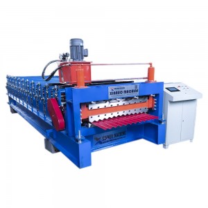 Double layer IBR and corrugated roofing sheet roll forming machine metal sheet making machine