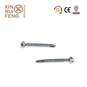 Xinruifeng Fastener Carbon Steel High Quality Square Drive White Zinc Plated Self Tapping Screw