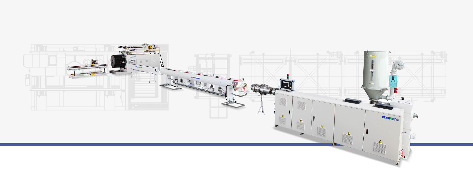 PE Hollow Wall Winding Pipe Extrusion Line