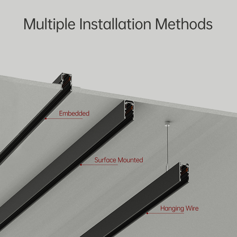 Magnetic Track Lighting System 1m 1.5m Length Recessed/Surface-mounted Rail Ceiling Lighting Featured Image