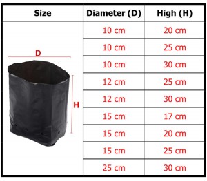 plastic planting bag for agricultural seeding pe nursery bag in China