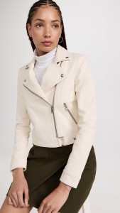 PU Leather Slim-fit Short Zipper Long-sleeved Jacket